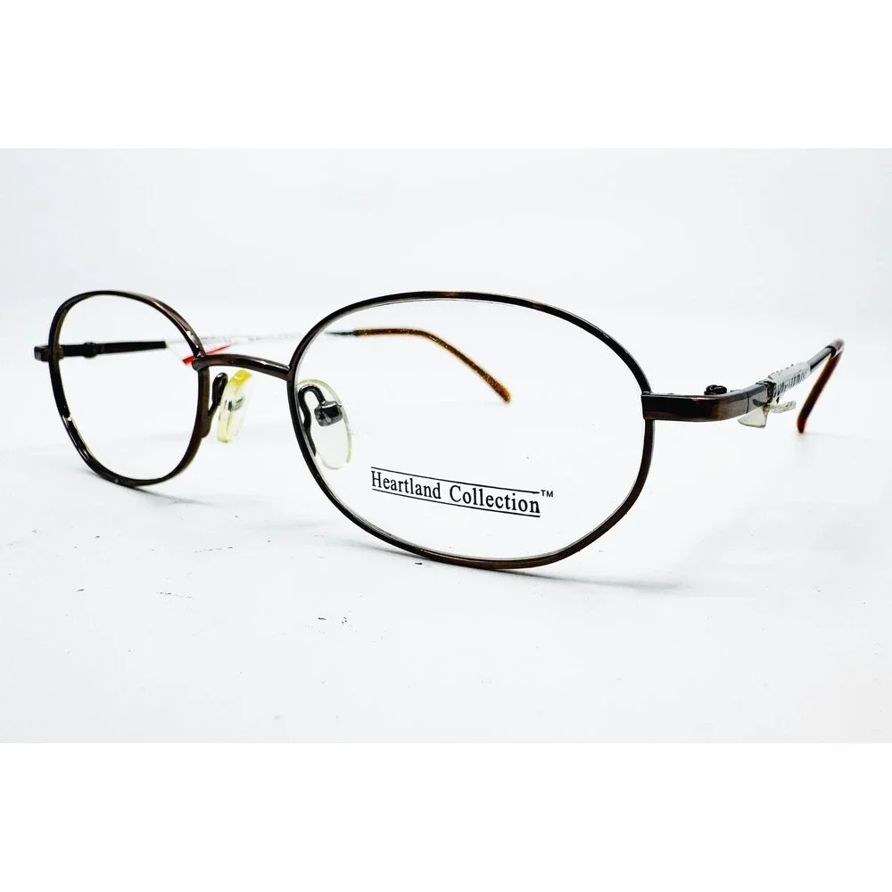 Heartland Collection Eyeglass Frames Women Brown Evelyn BRN 140 Oval Full Rim